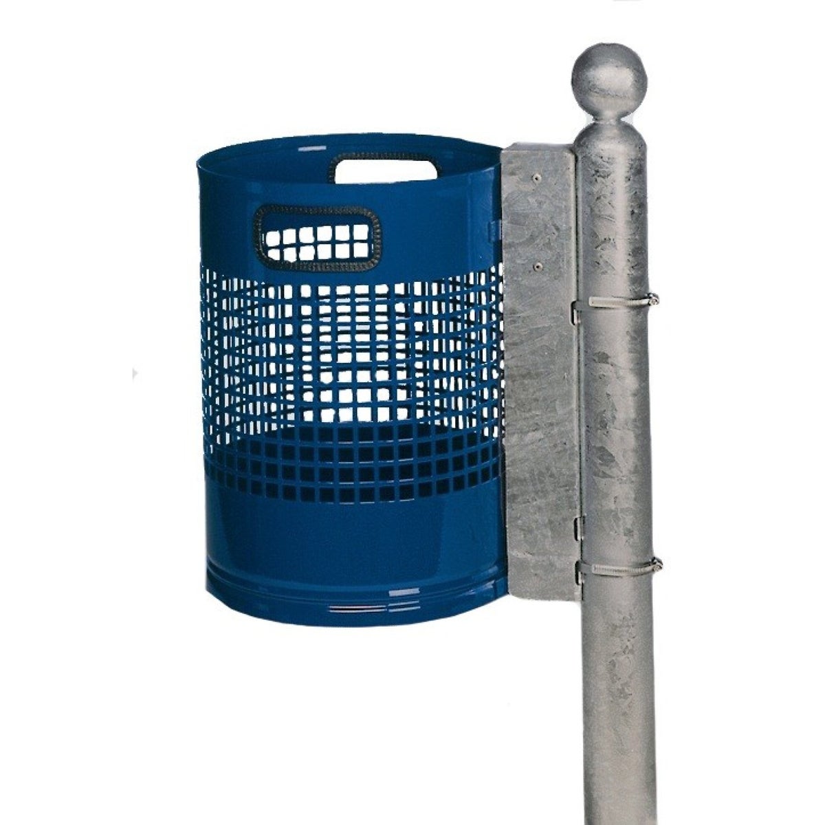 PROREGAL Afvalverzamelaar voor wand- of buismontage, 30 liter, HxBxD 46 x 33 x 33 cm, gegalvaniseerd staal, blauw