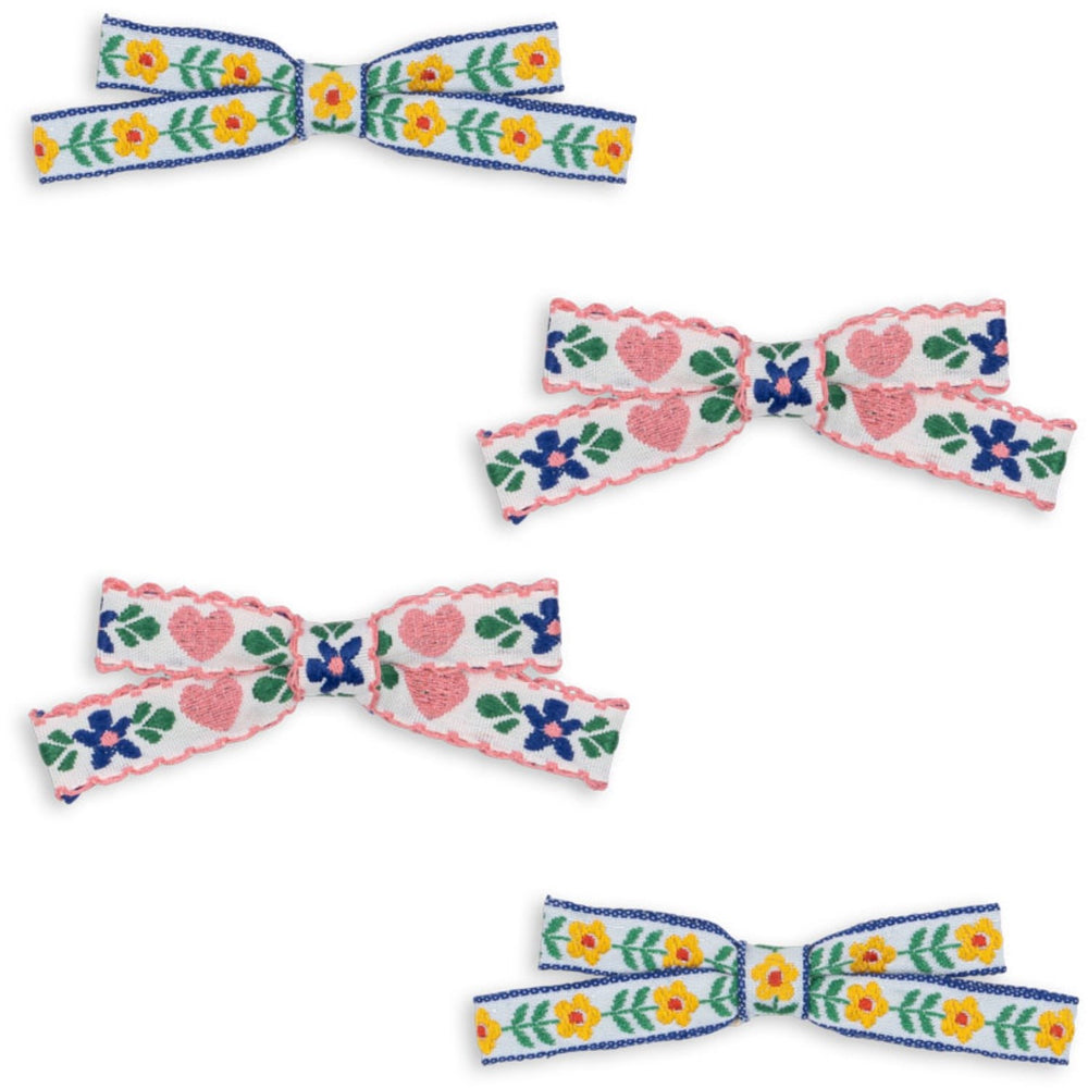 Køb Konges Sløjd White/Rose 4 Pak Mini Sløjfe Hårspænder