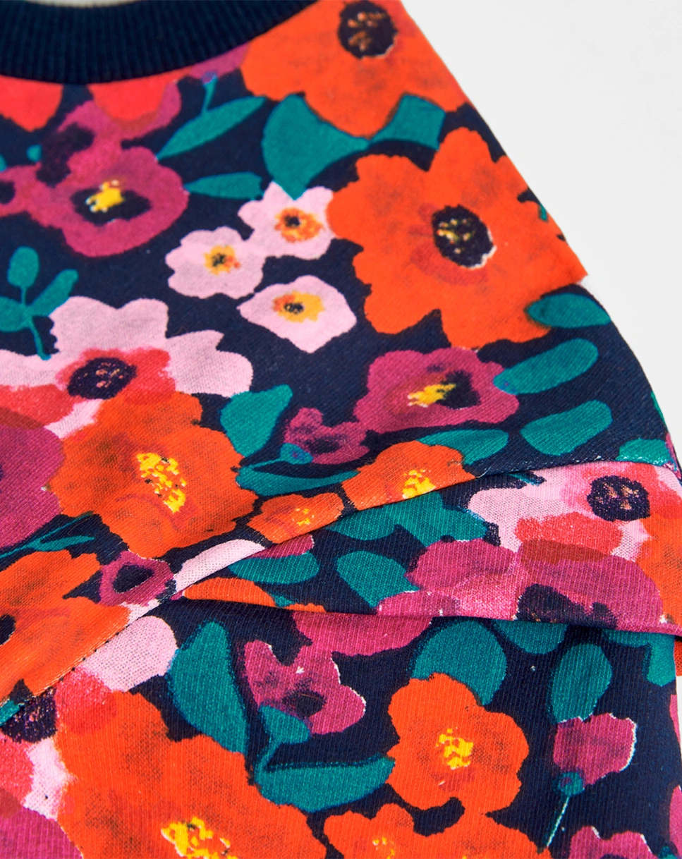 Langarmkleid BLUMEN in bunt