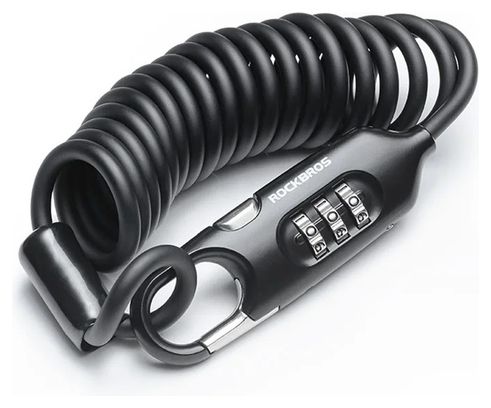 Cadenas à code avec câble à ressort Antivol en acier - noir