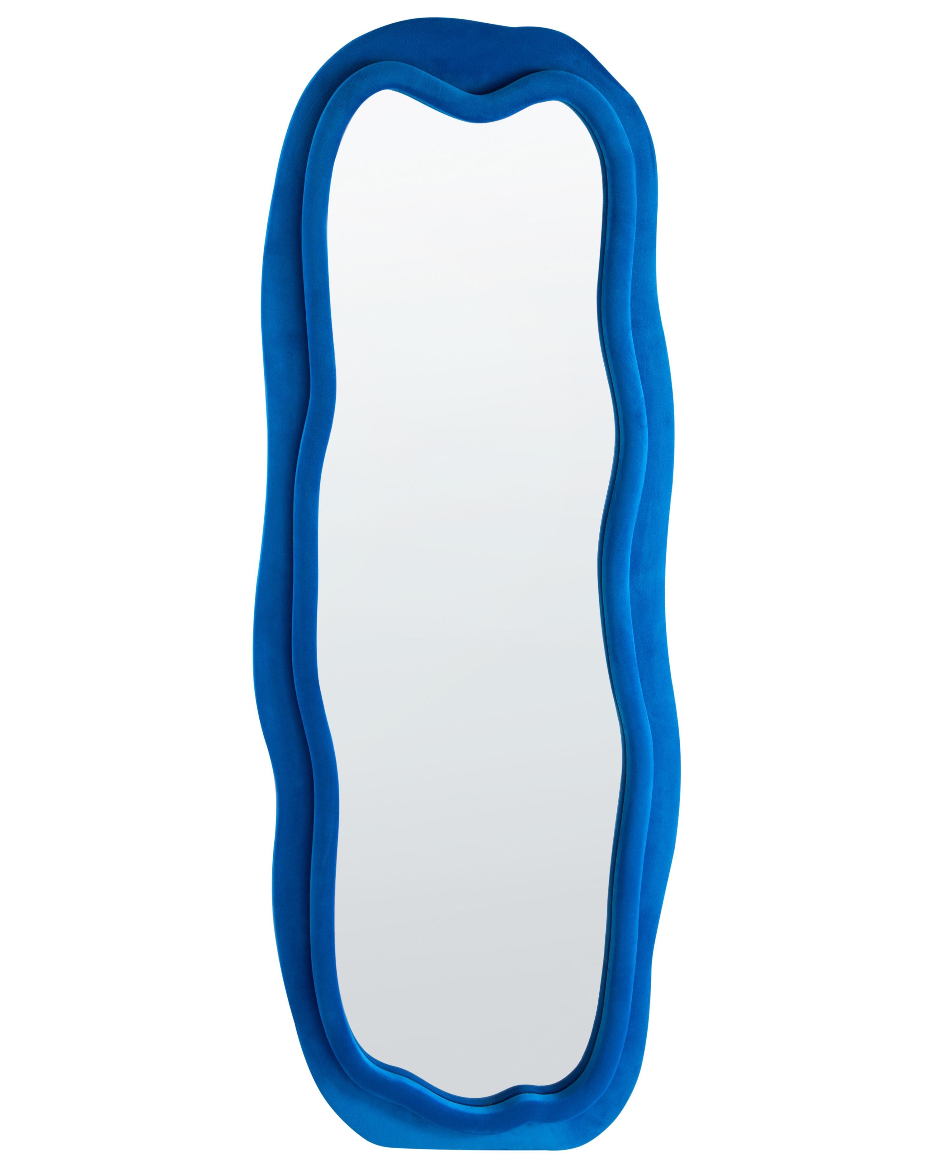Wandspiegel BEAUNE 56 cm 160 cm Fluweel Blauw