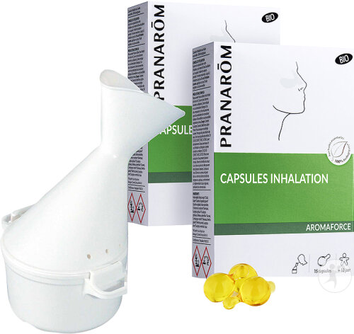 Pranarôm Aromaforce Duo Capsules Inhalation Bio Eco 2x15 Capsules + Inhalateur Offert