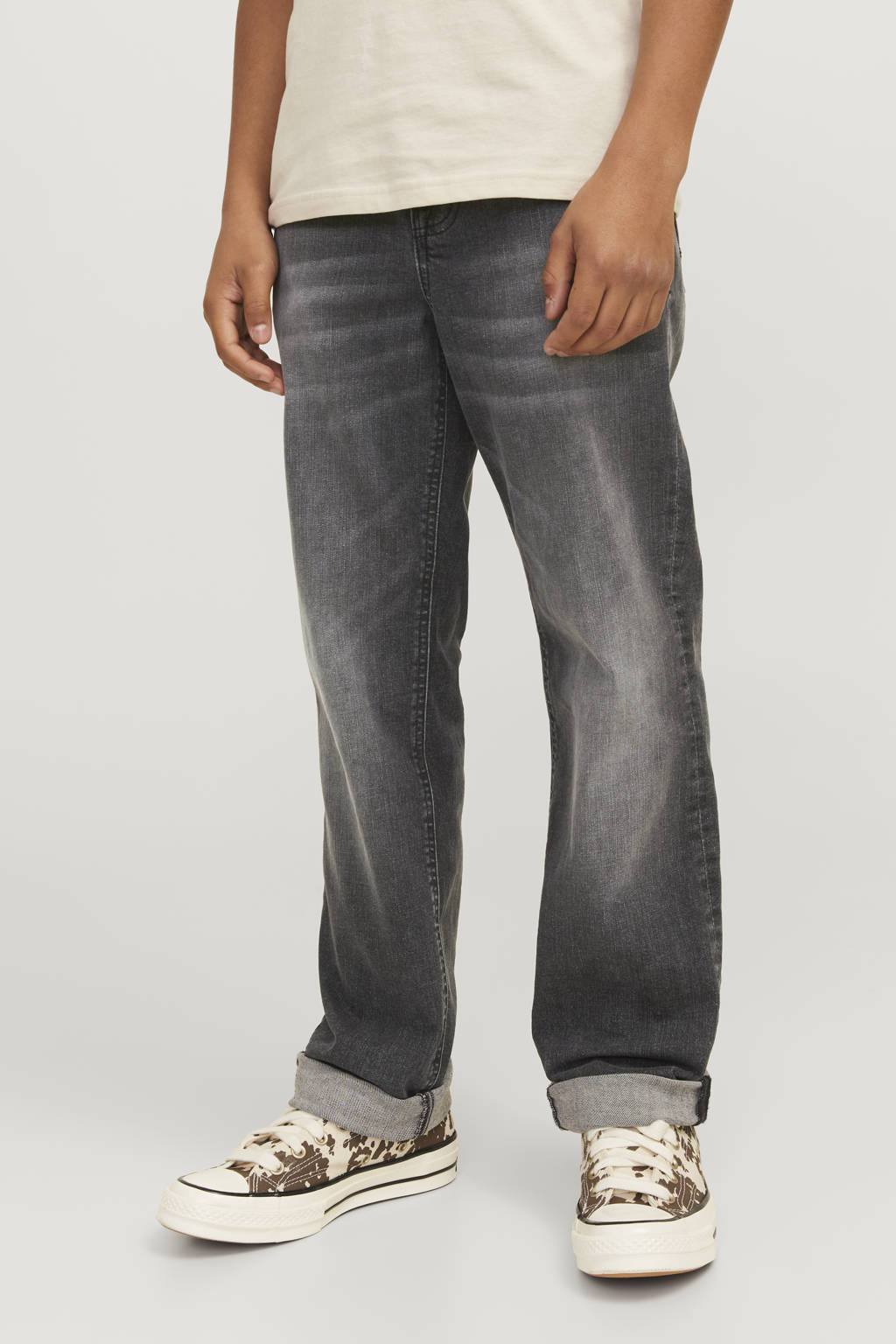 JACK & JONES regular fit jeans JJICLARK JJLEON grey denim