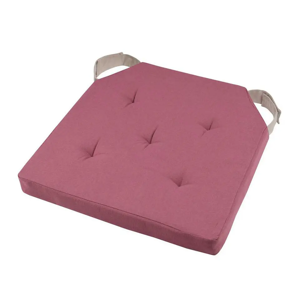Stof Textile stoelkussen - roze - 38 x 38 x 4 cm