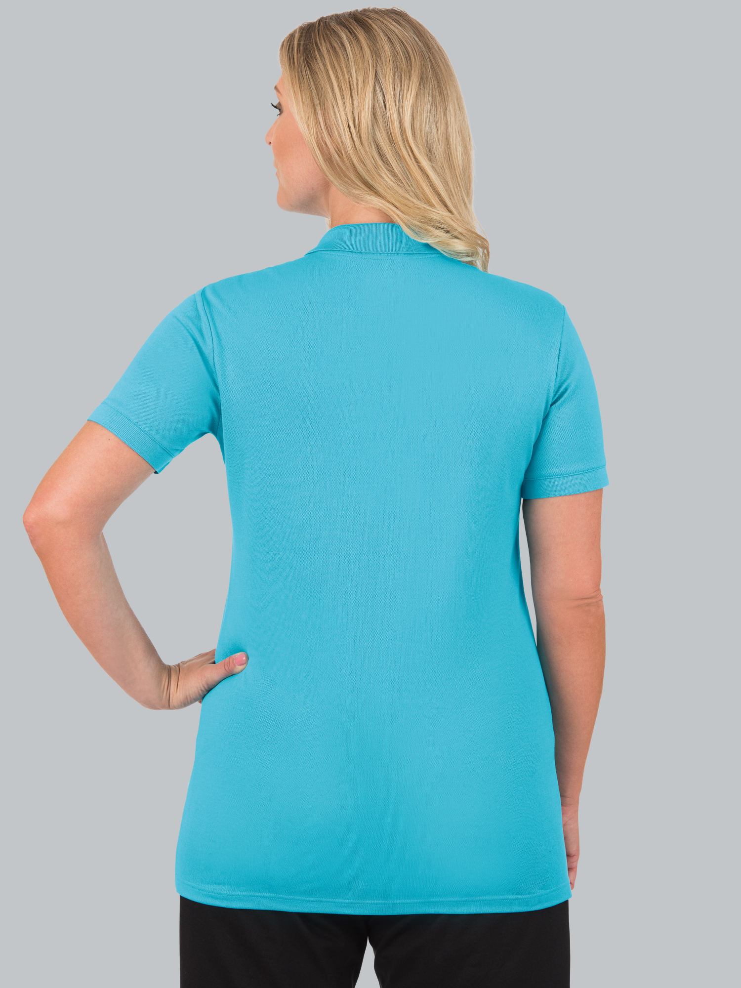 Poloshirt aus elast. Piqué Azur