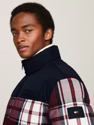 Jaqueta puffer xadrez tartan quente TH New York