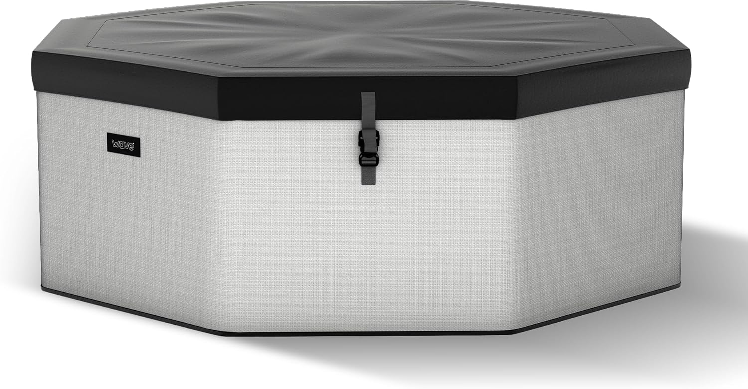 Wave Eco Foam Spas | Tragbarer Outdoor-Hot Tub mit schneller Aufheizung | Strapazierfähiges PVC-Material | Einfacher Aufbau (Como, 6 Personen | Graphitgrau)