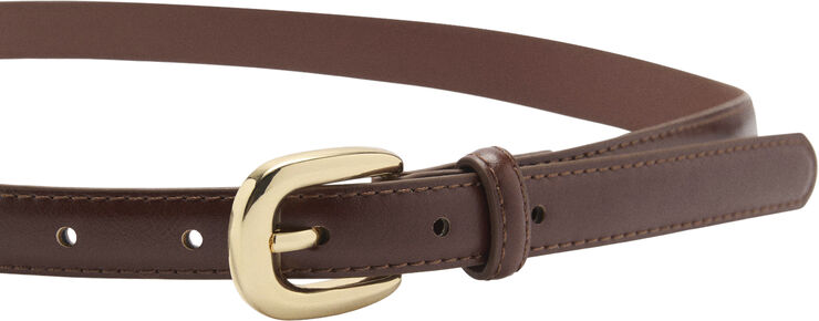 MANGO Buckle skinny belt Brown