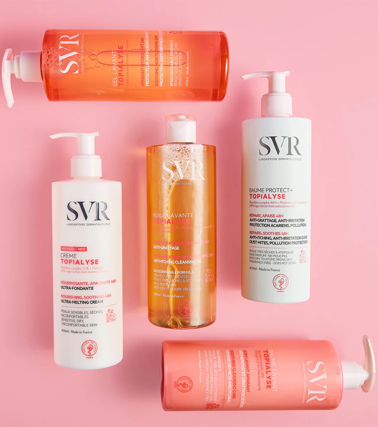 SVR - *Topialyse* - Huile Lavante óleo de limpeza relipidante 400ml - Pele seca e sensível