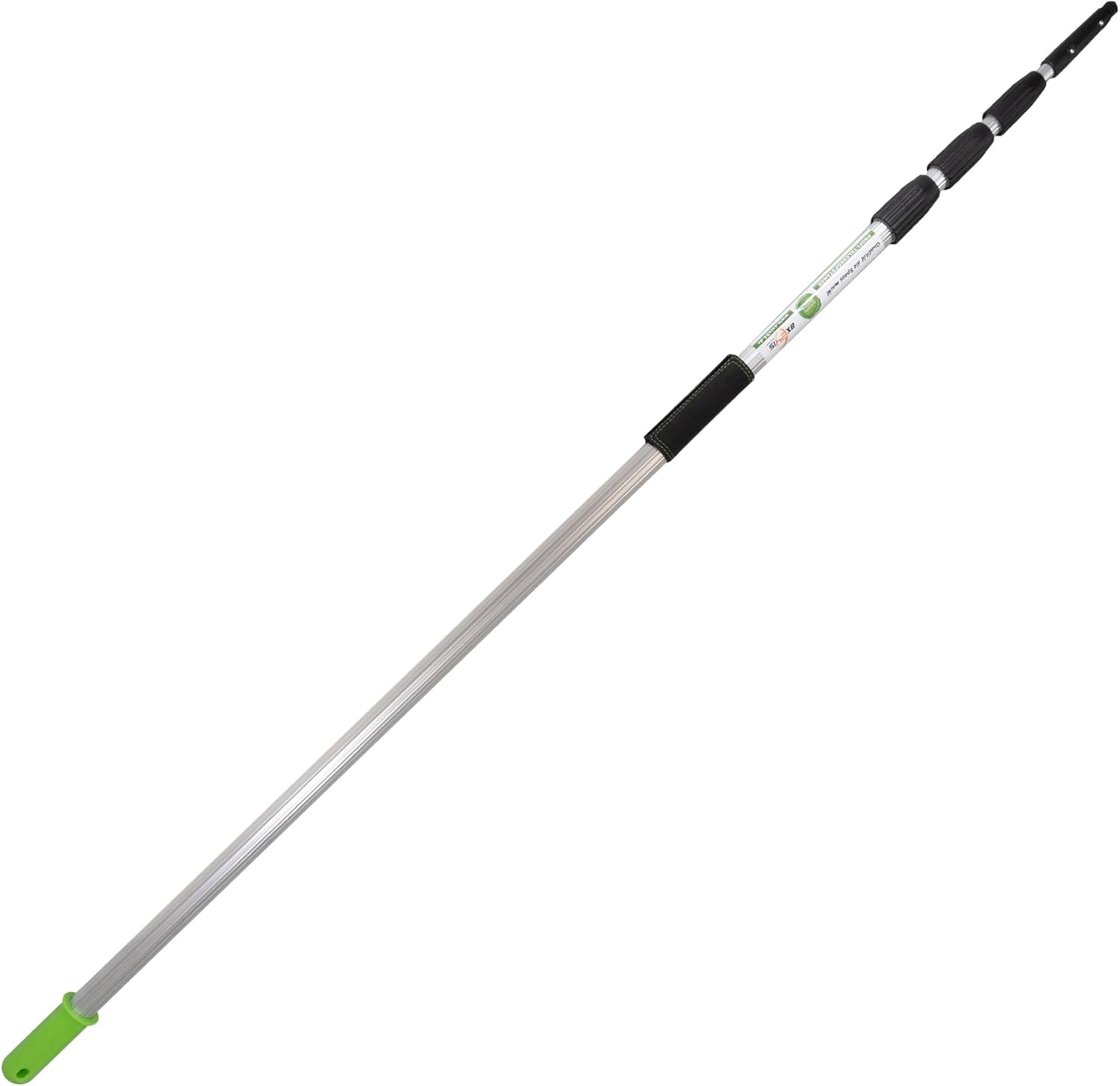 Profi Teleskopstange 14 Meter | 5 Stangen wählbar 8/10 / 12/14 / 16 Meter | Profi Edition mit Gleitstein + Grip Protector | Reinigen von Glas Fenster Terassendach Solar (14 M)