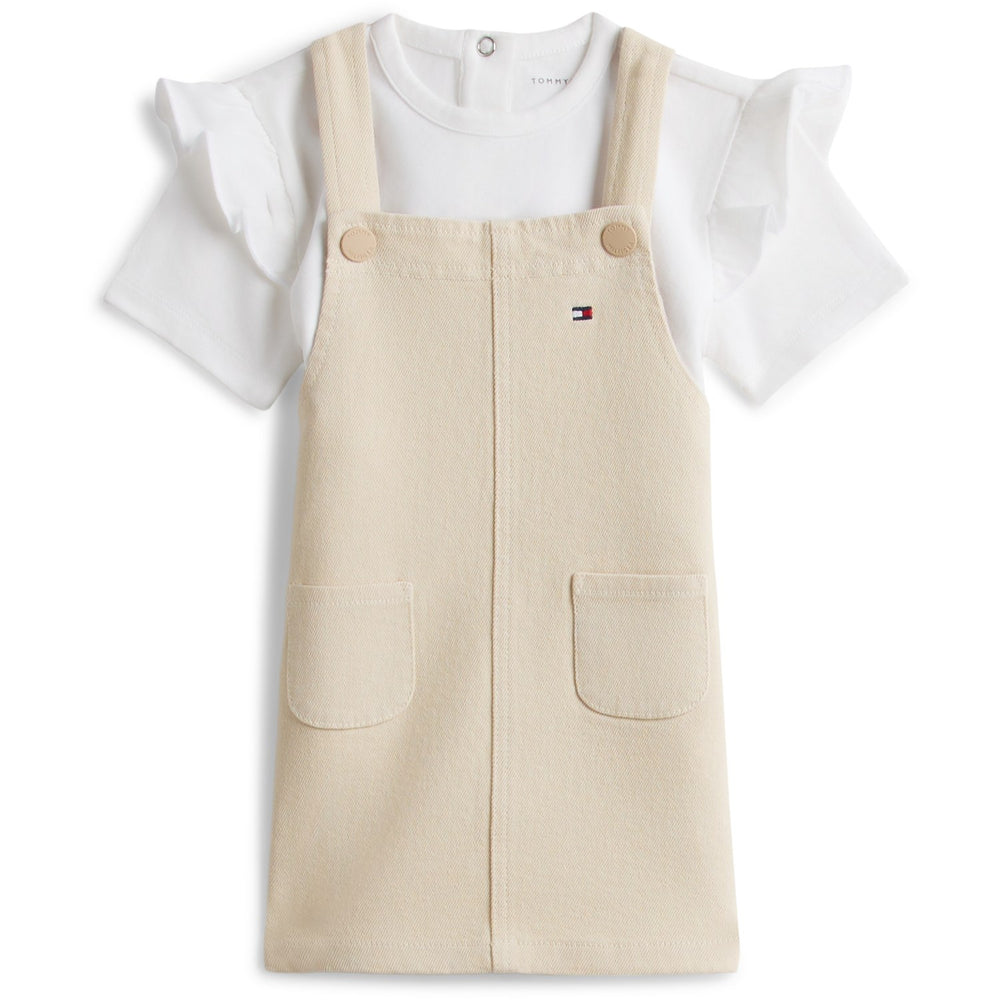 Køb Tommy Hilfiger Classic Beige Dungaree Kjole Sæt