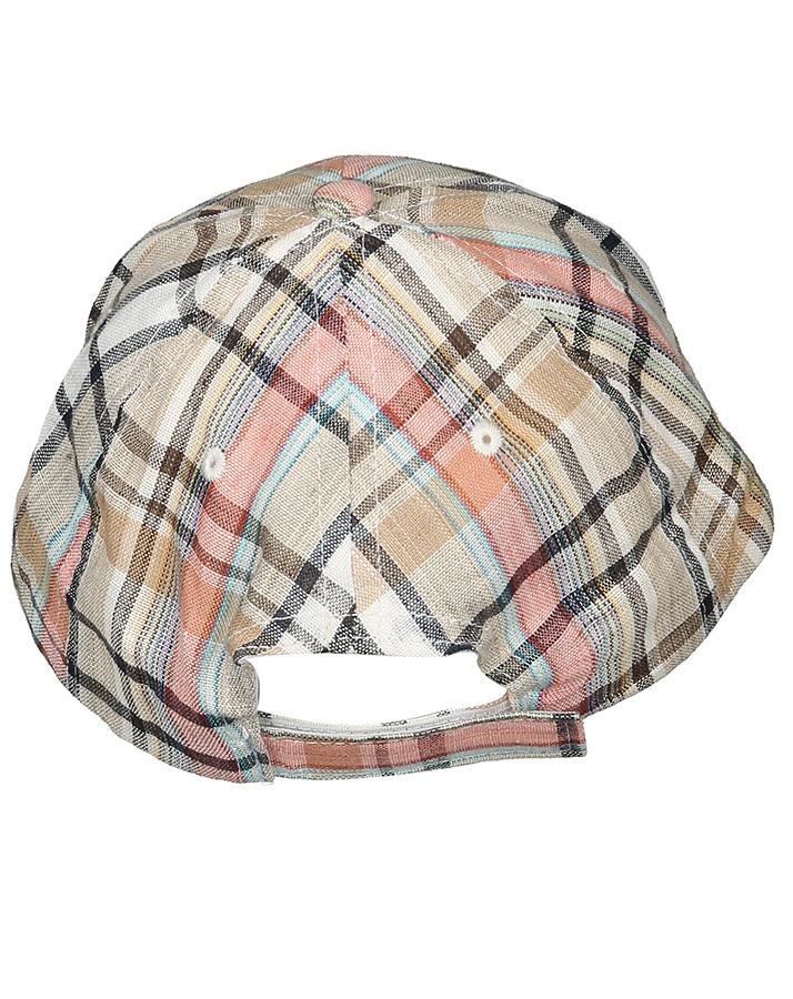 Basecap SUN CHECKS kariert in beige/rot
