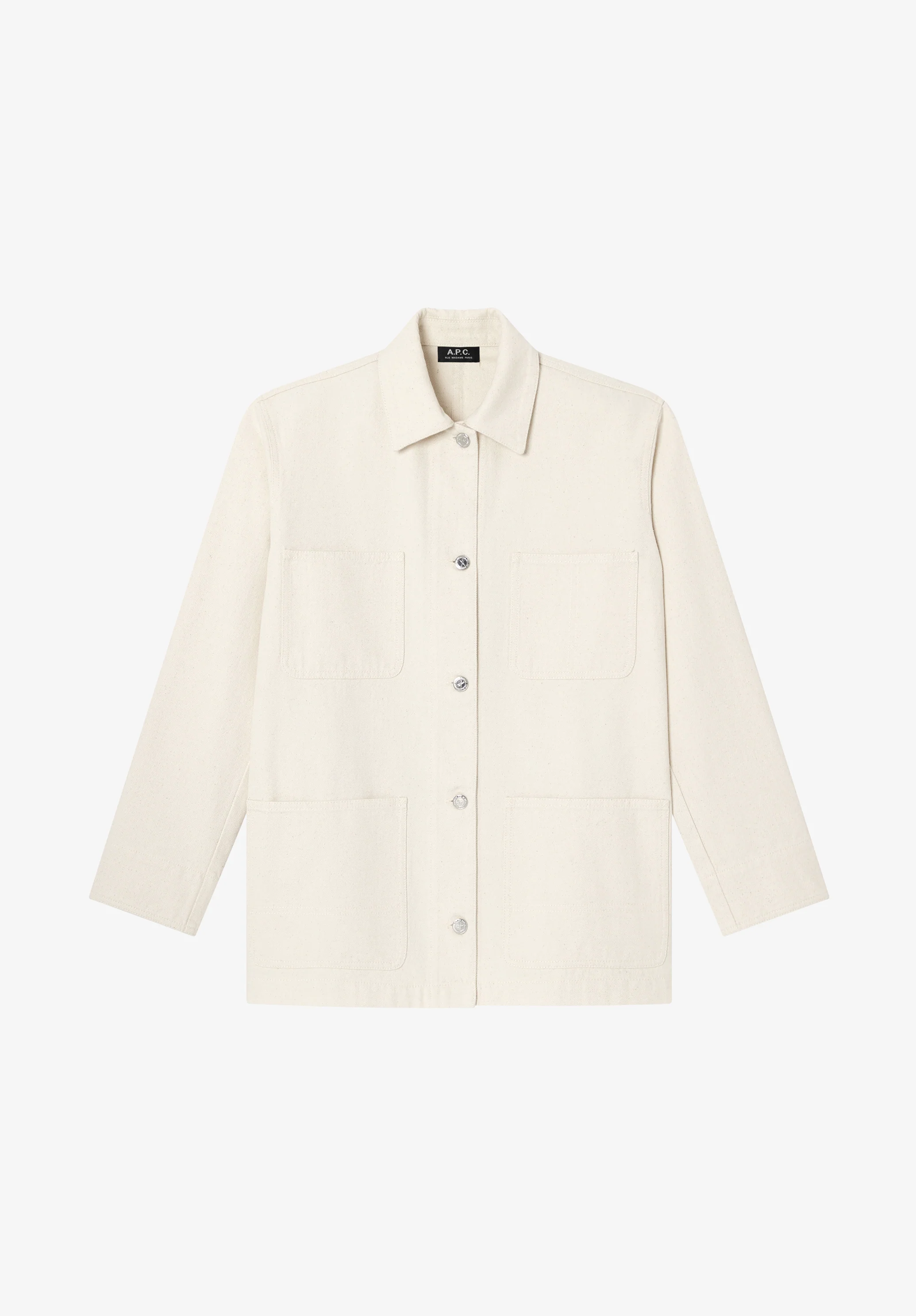 Veste workwear en denim recyclé - Blanc casse