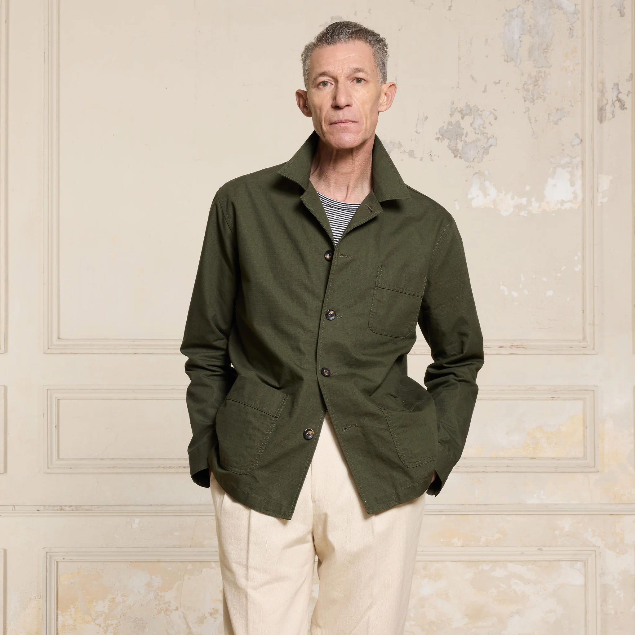 Khaki Japanese ripstop work jacket