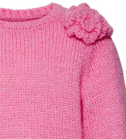 Vero Moda Girl Bluse - Strick - VmAdia - Fuchsia Pink m. Blume