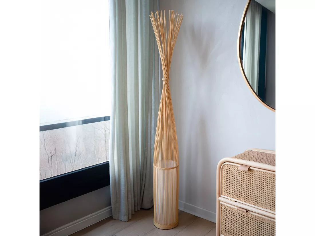 Lampadaire en bambou naturel - Huron