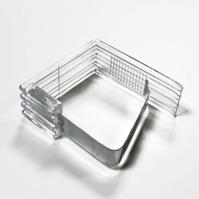 4 PINCES 4.6X4.3 CM PLASTIQUE METAL TRANSPARENT
