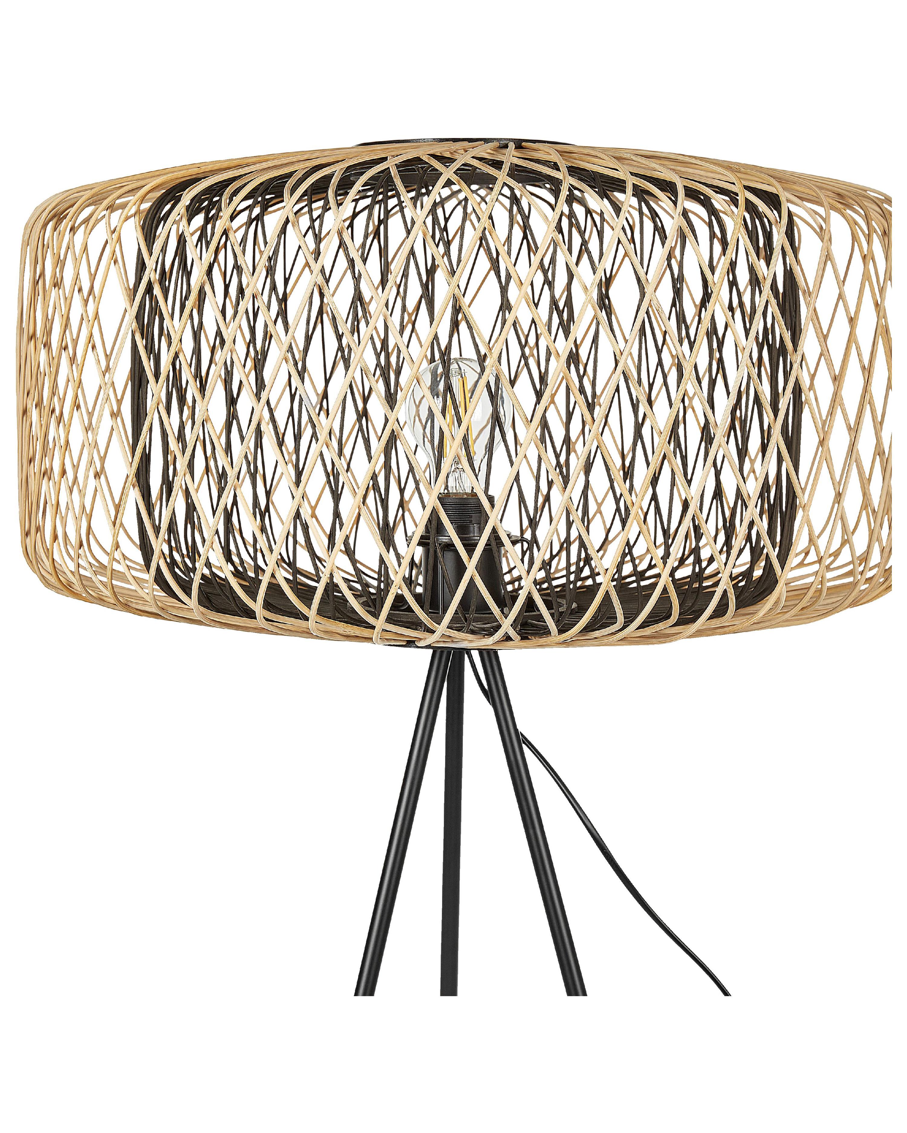Staande lamp JAVARI Bamboehout Bruin/zwart