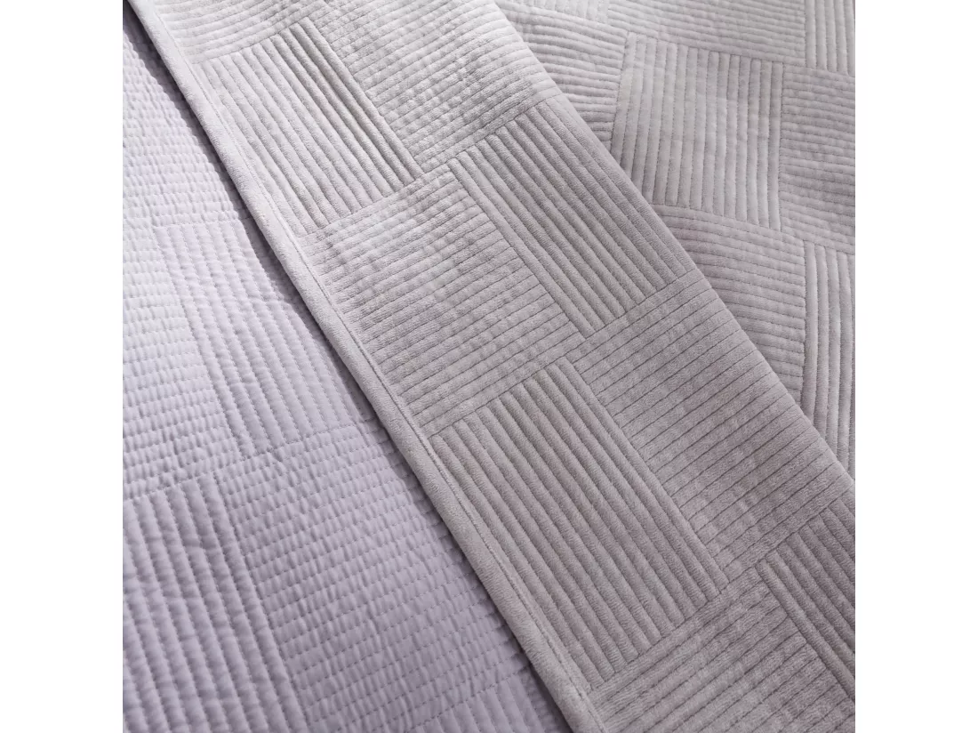 Jeté de lit Quadron Violet Clair Polyester 200 x 220