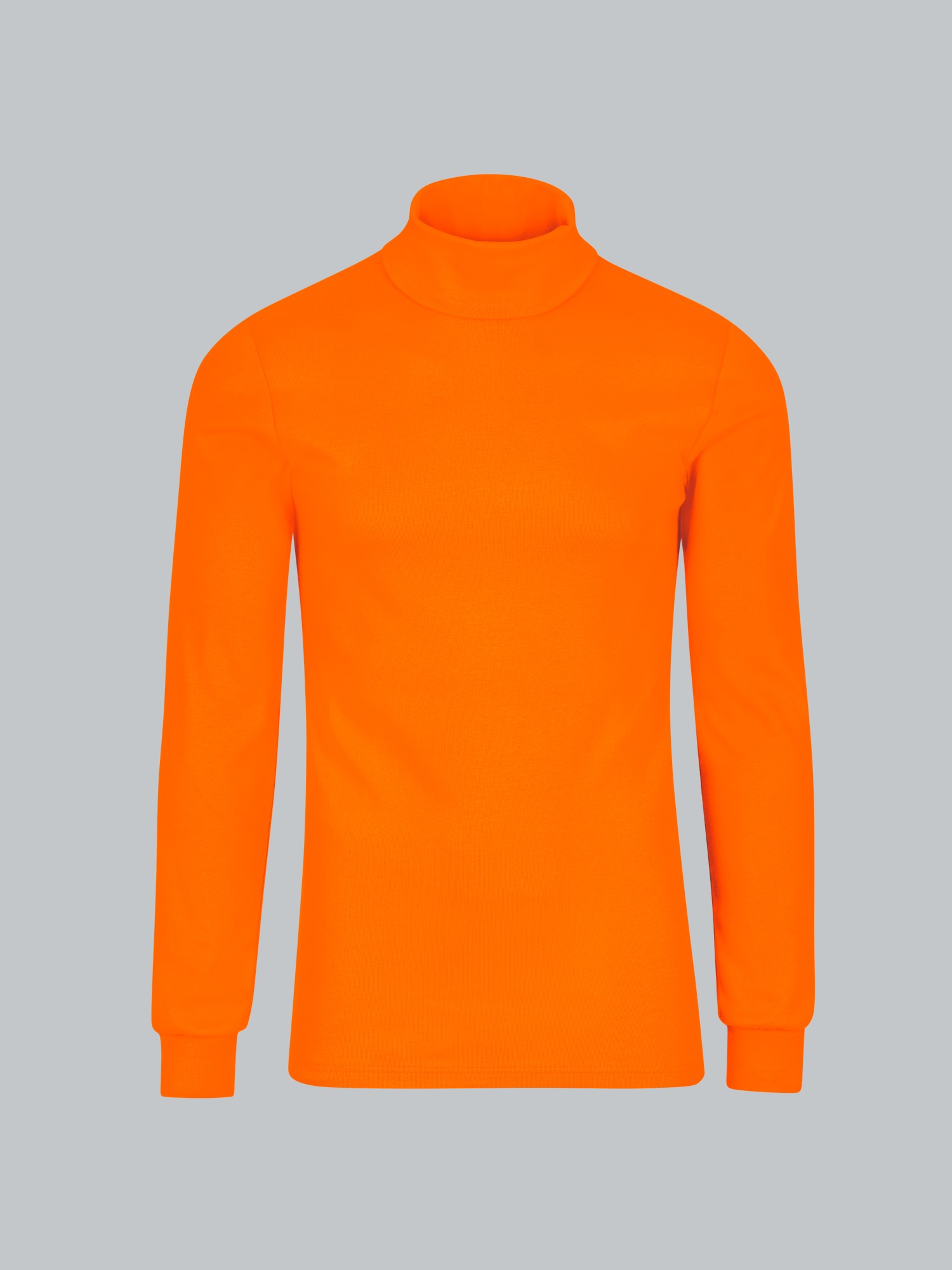 Langarm Ski- und Sport-Rollkragenpullover Leuchtorange