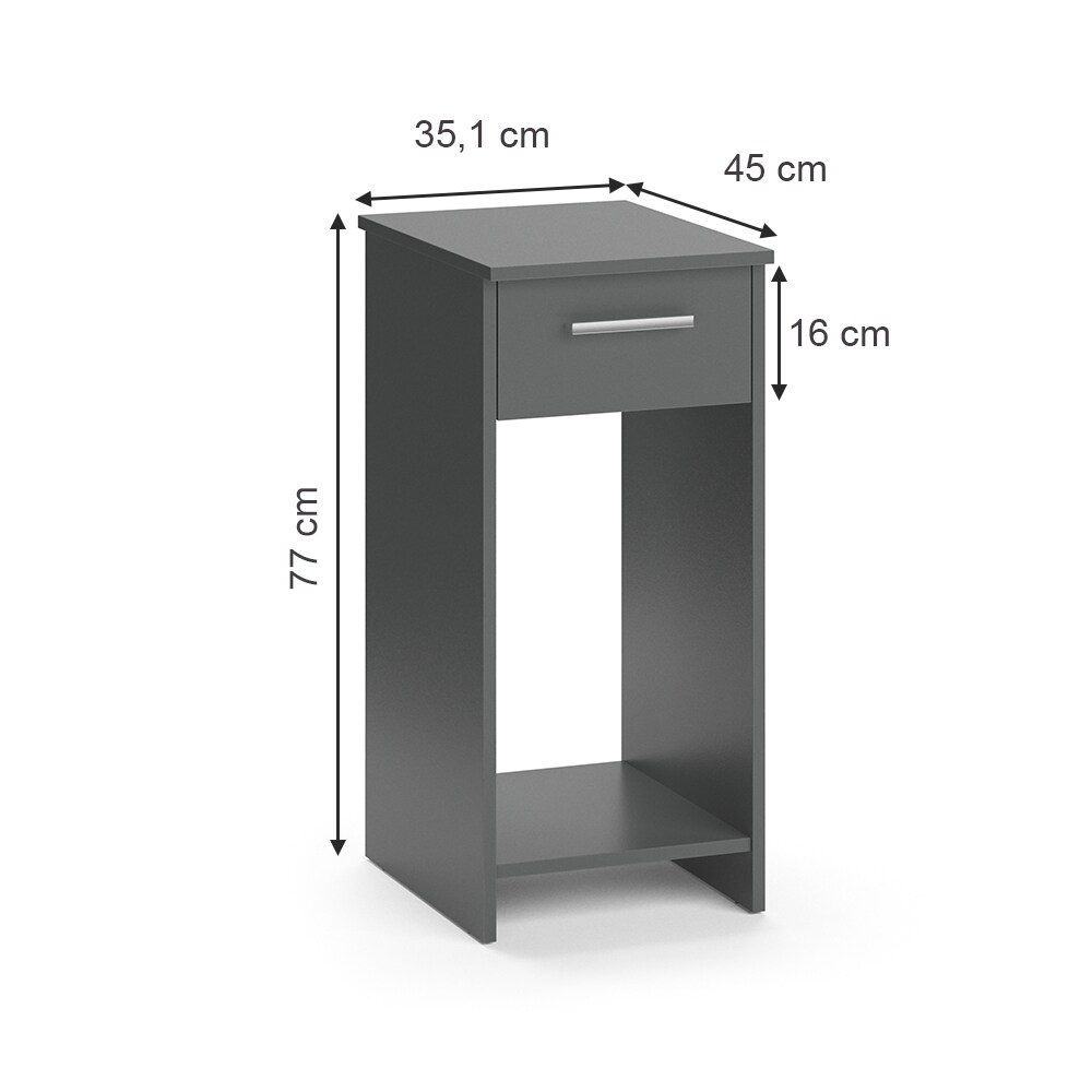 Vicco PC-Schrank Beistellschrank Computerschrank Odin Anthrazit Schublade PC-Fach
