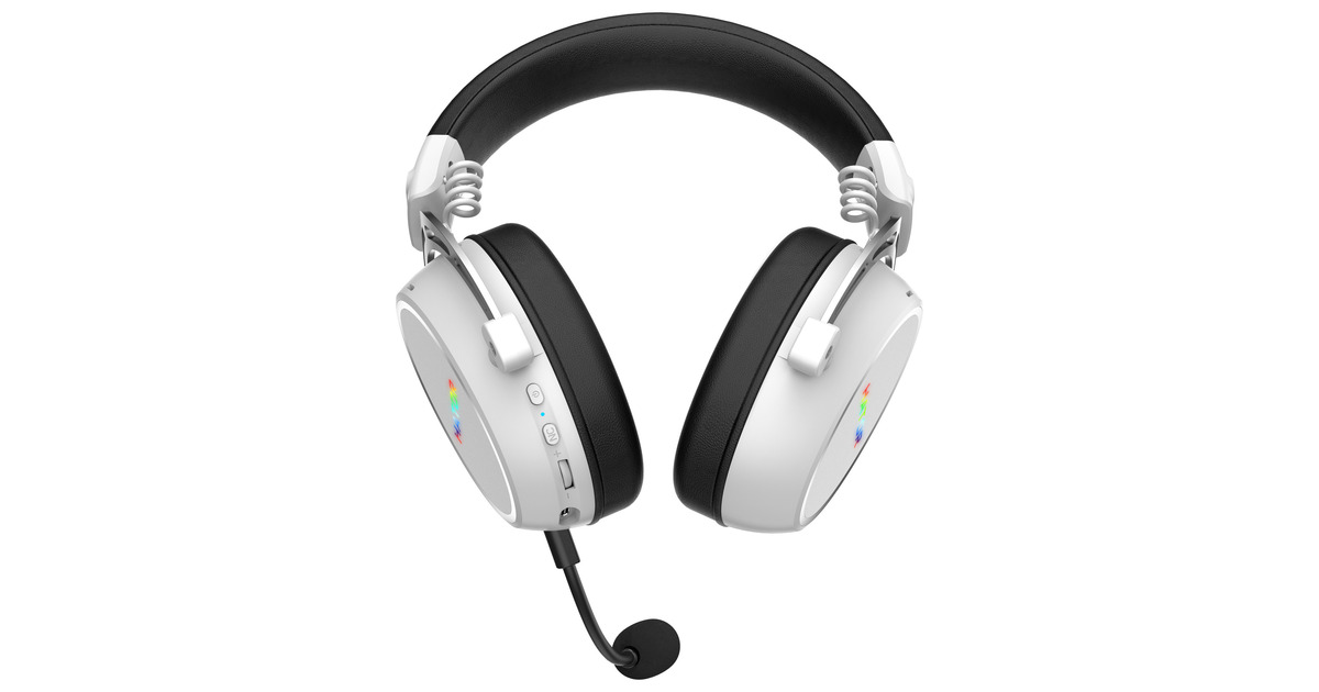 HatorHypergang 3 Wireless over-ear gaming headset  (Wit, RGB, 2.4GHz / Bluetooth / USB)