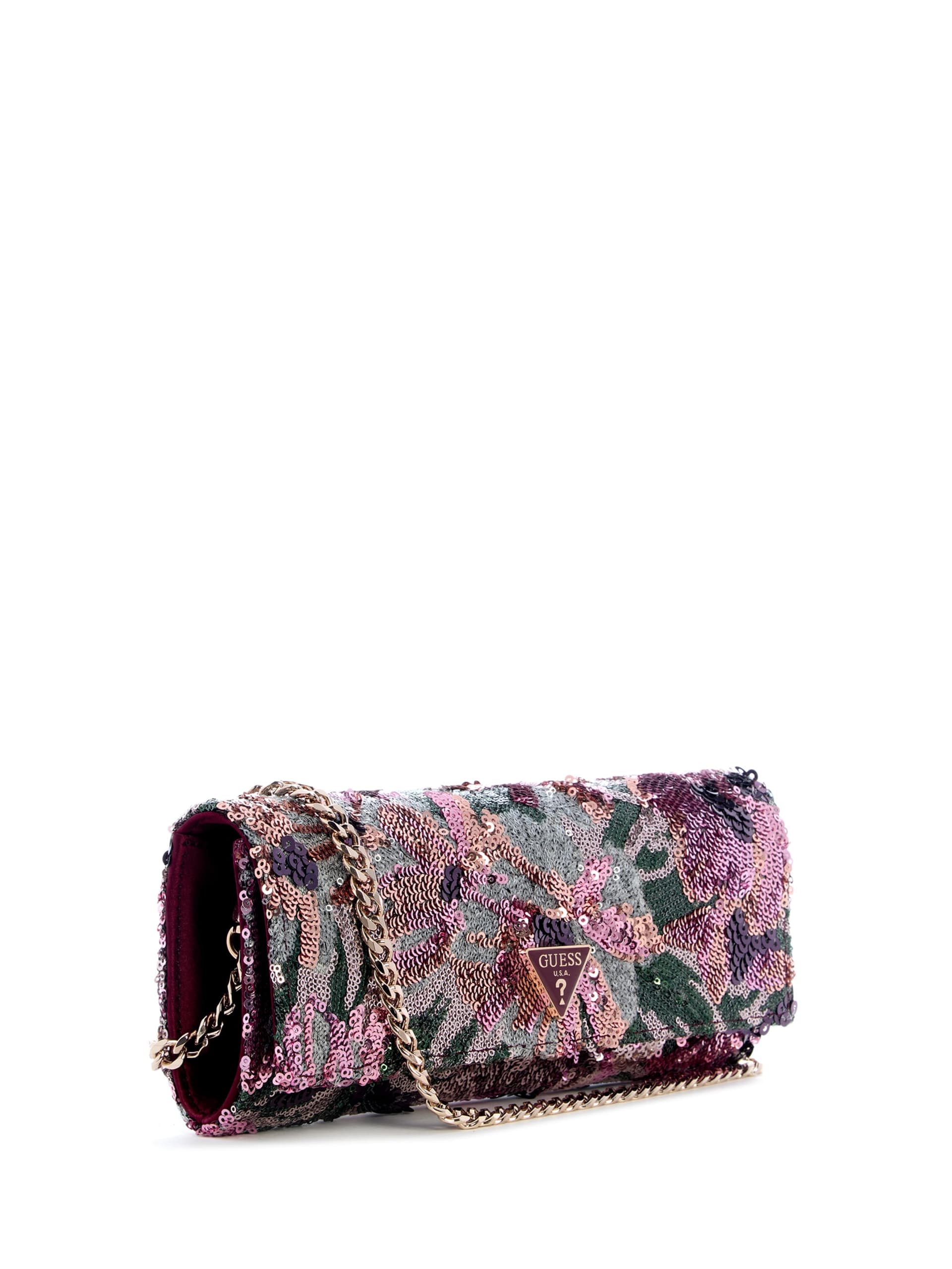 Clutch Elsie de cetim com lantejoulas