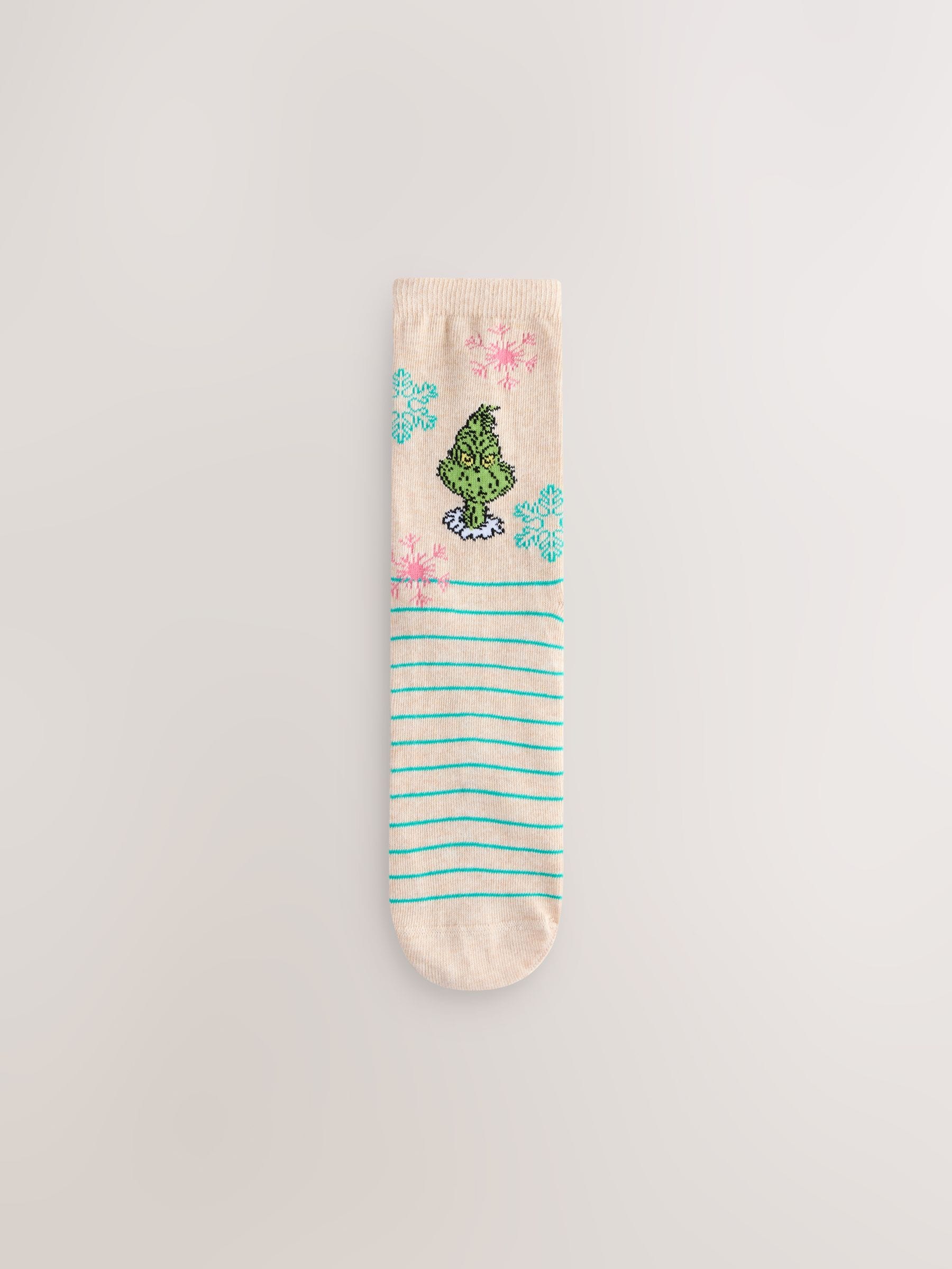 Grinch License - 4 paar enkelsokken met kerstmotief