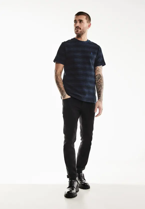 Shirt mit Streifen Optik - dark dust blue