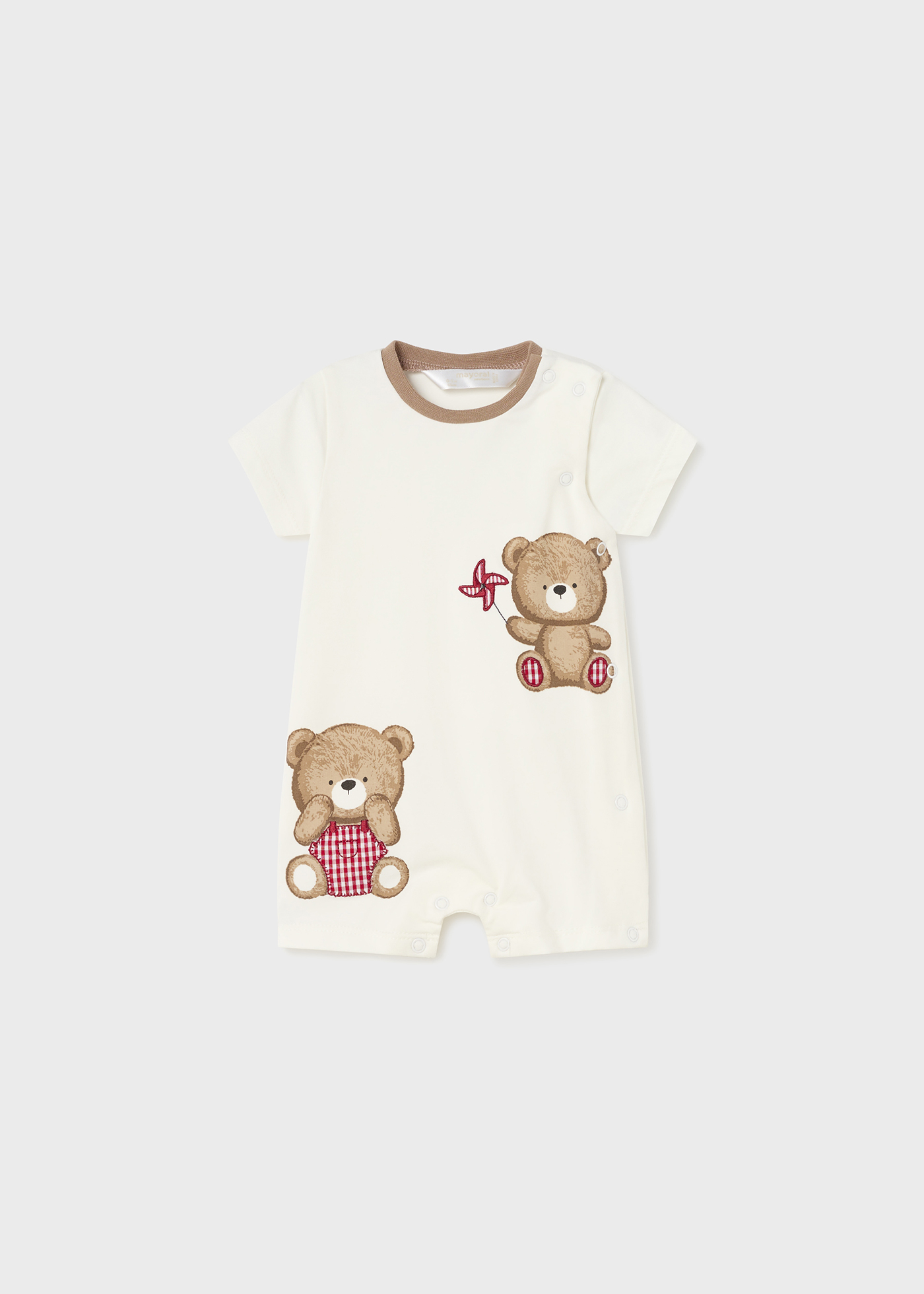 Conjunto de 2 pijamas curtos de algodão sustentável para recém-nascidos.