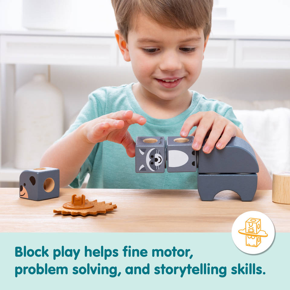 Melissa & Doug Blockables bosvrienden blokkenset 16-delig