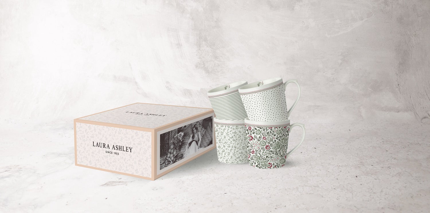 Laura Ashley mok mini Wild Clematis 220 ml 4 stuks
