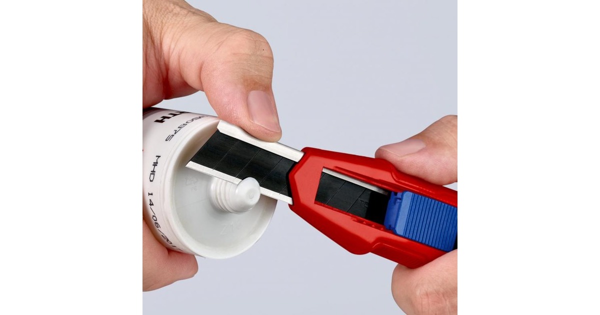 KNIPEXCutiX Universele mes stanleymes  (Rood/blauw, incl. 2 mesbladen)