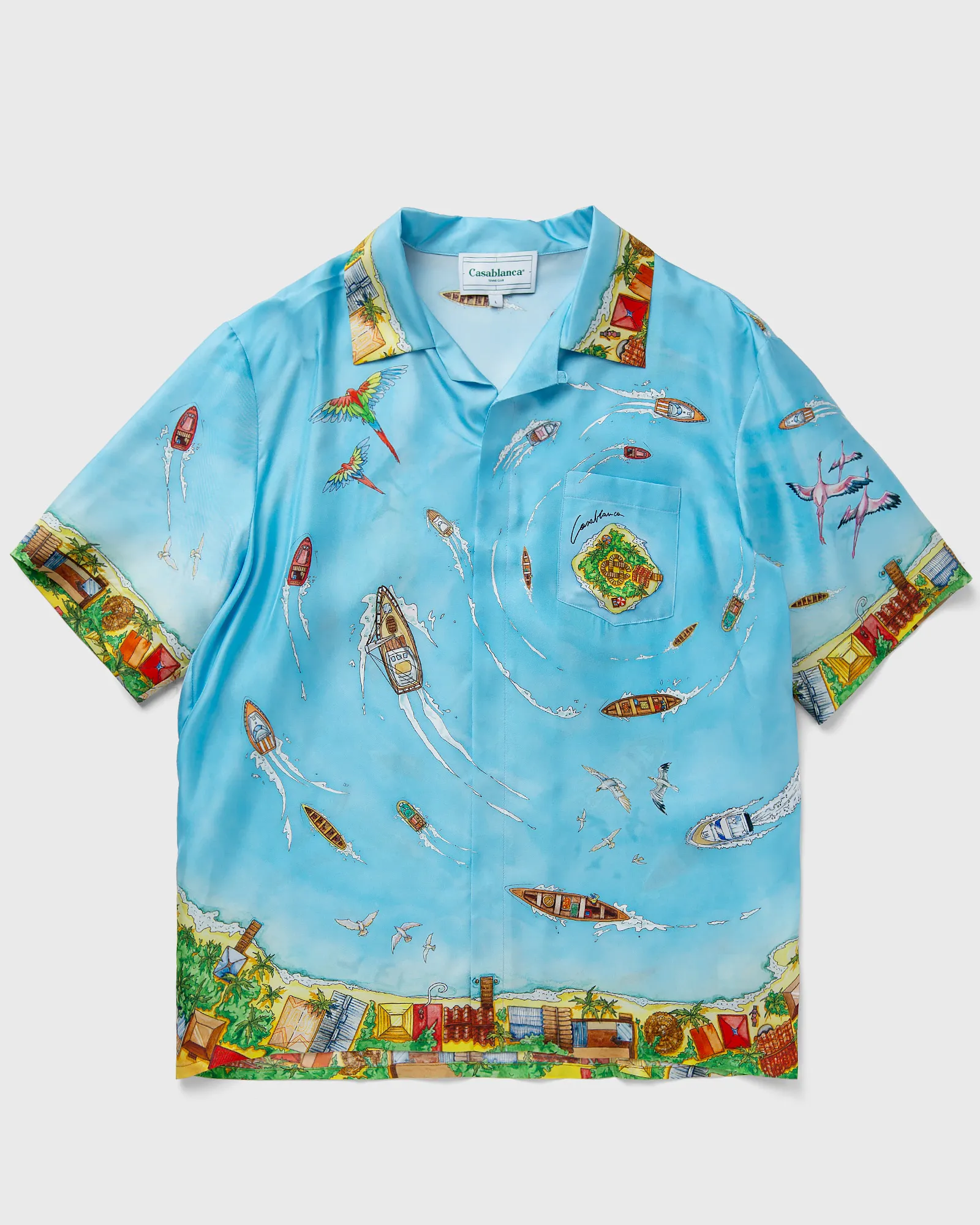 Casablanca UNISEX CUBAN COLLAR SHORT SLEEVE SHIRT