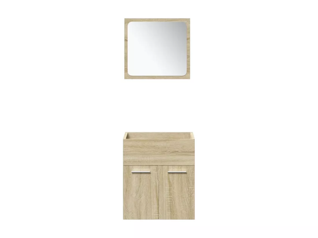 Ensemble de meubles de salle de bain 5 pcs chêne sonoma