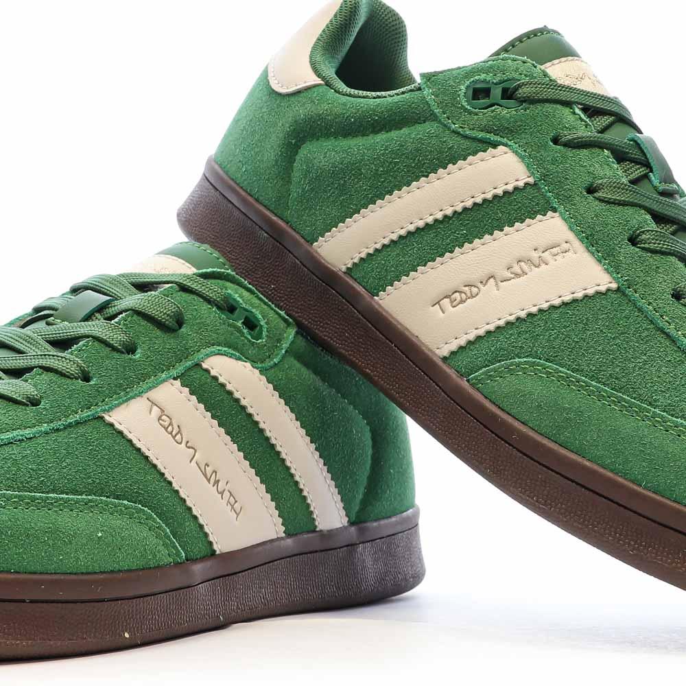 Teddy Smith Baskets Vert Homme Teddy Smith White Suede