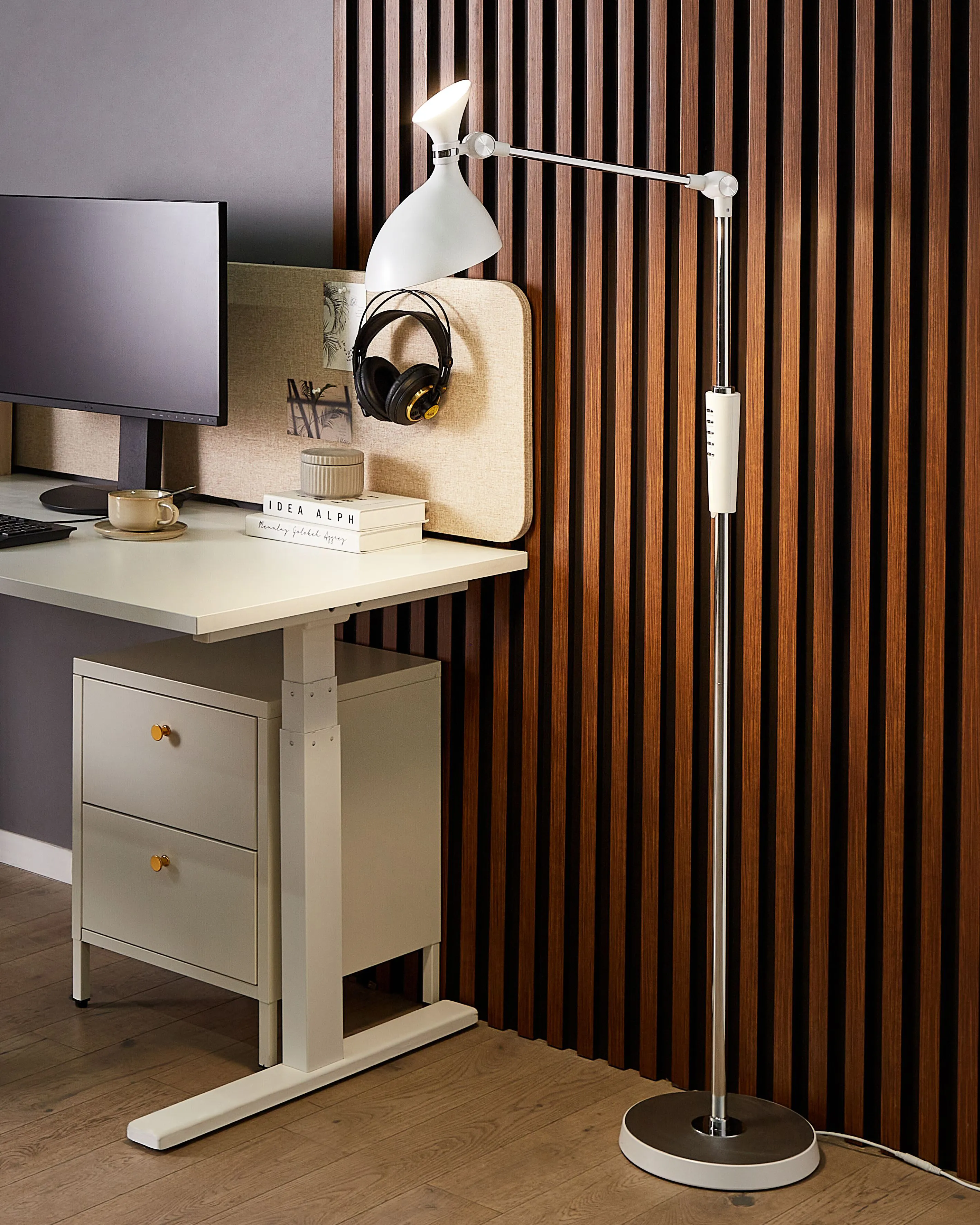 LED staande lamp ANDROMEDA met dimmer Metaal Wit
