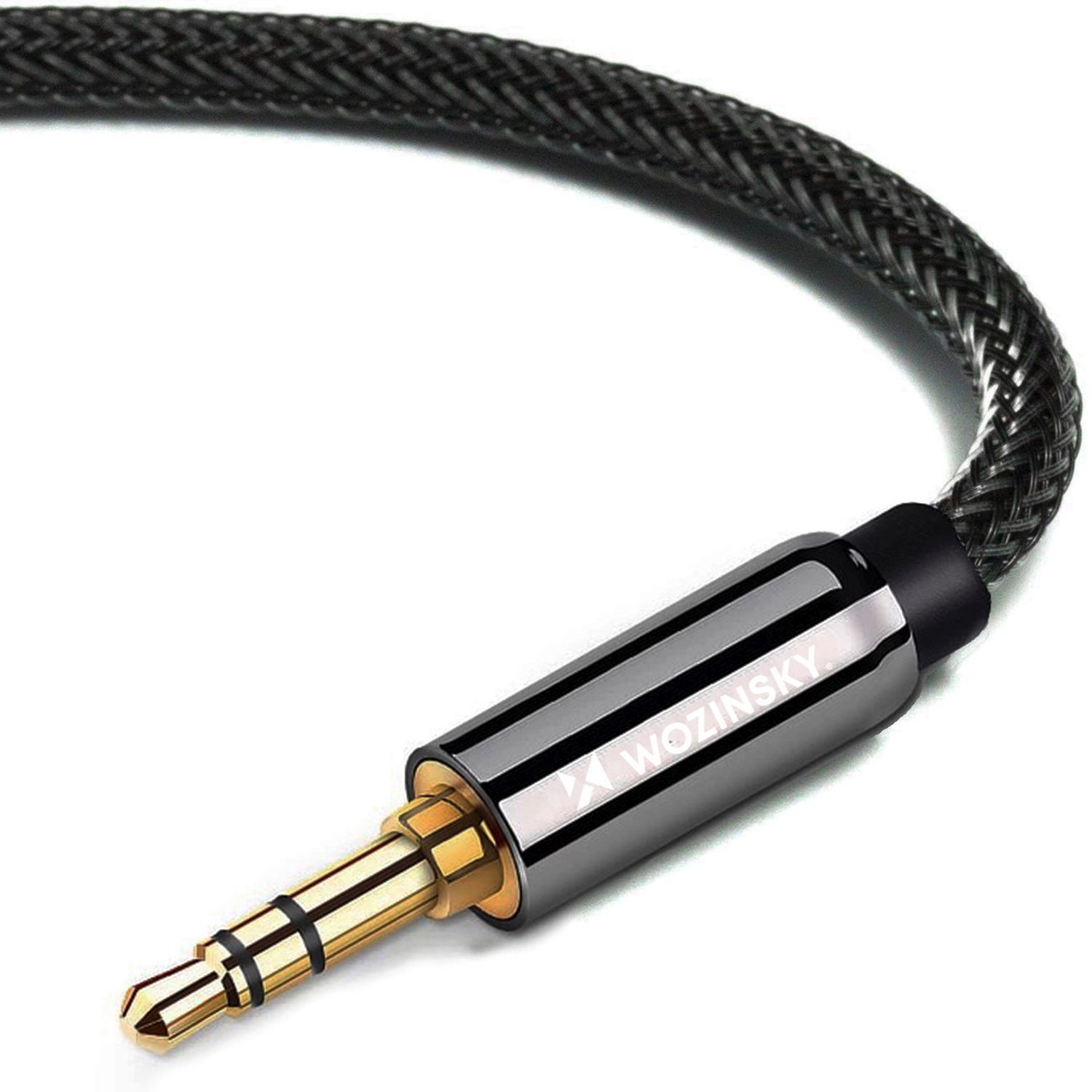 AUX-Kabel gewinkelt Miniklinkenkabel Schwarz 2m