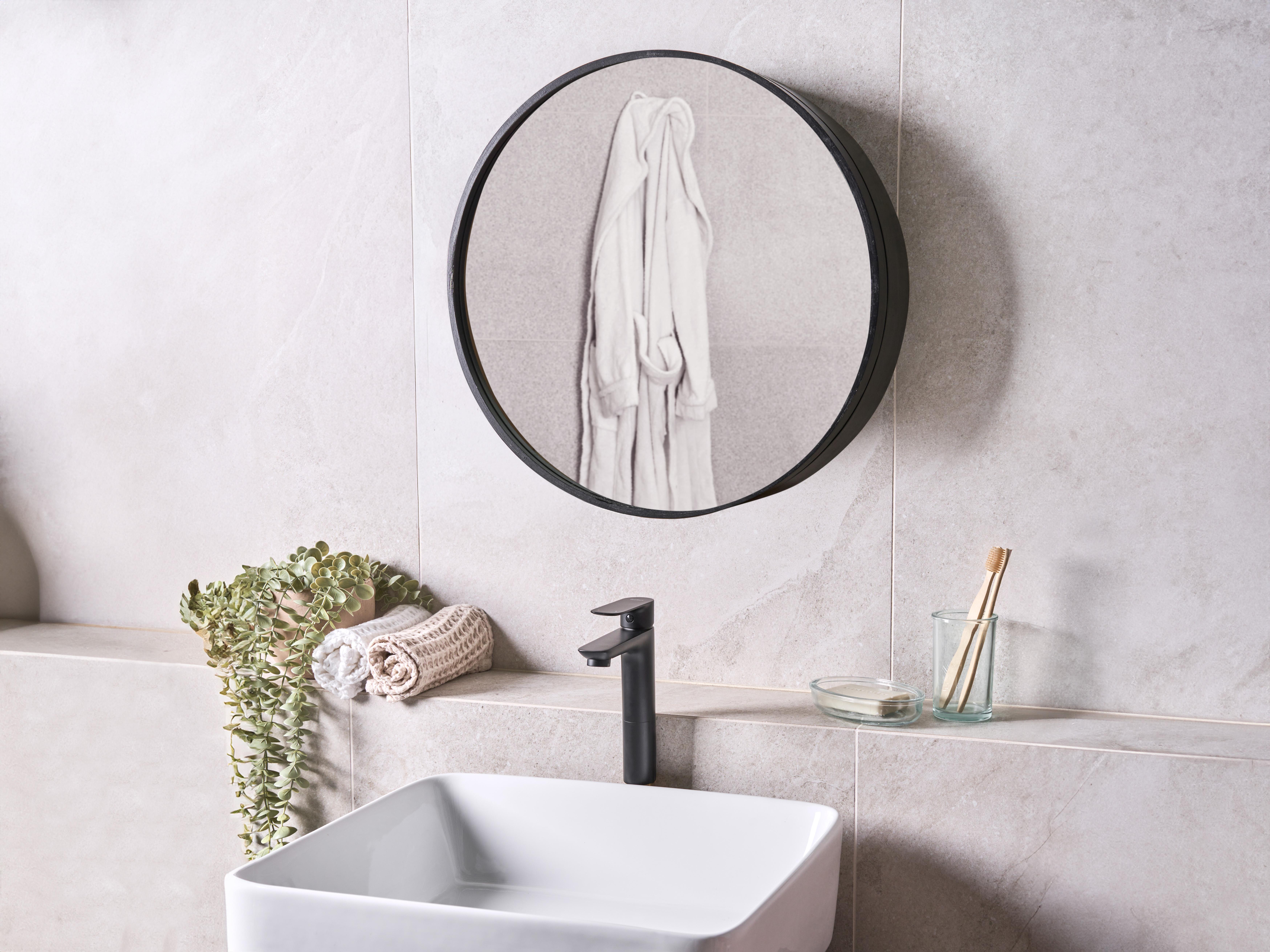Badkamer wandkast met spiegel UCAYALI 50 cm 50 cm Zwart