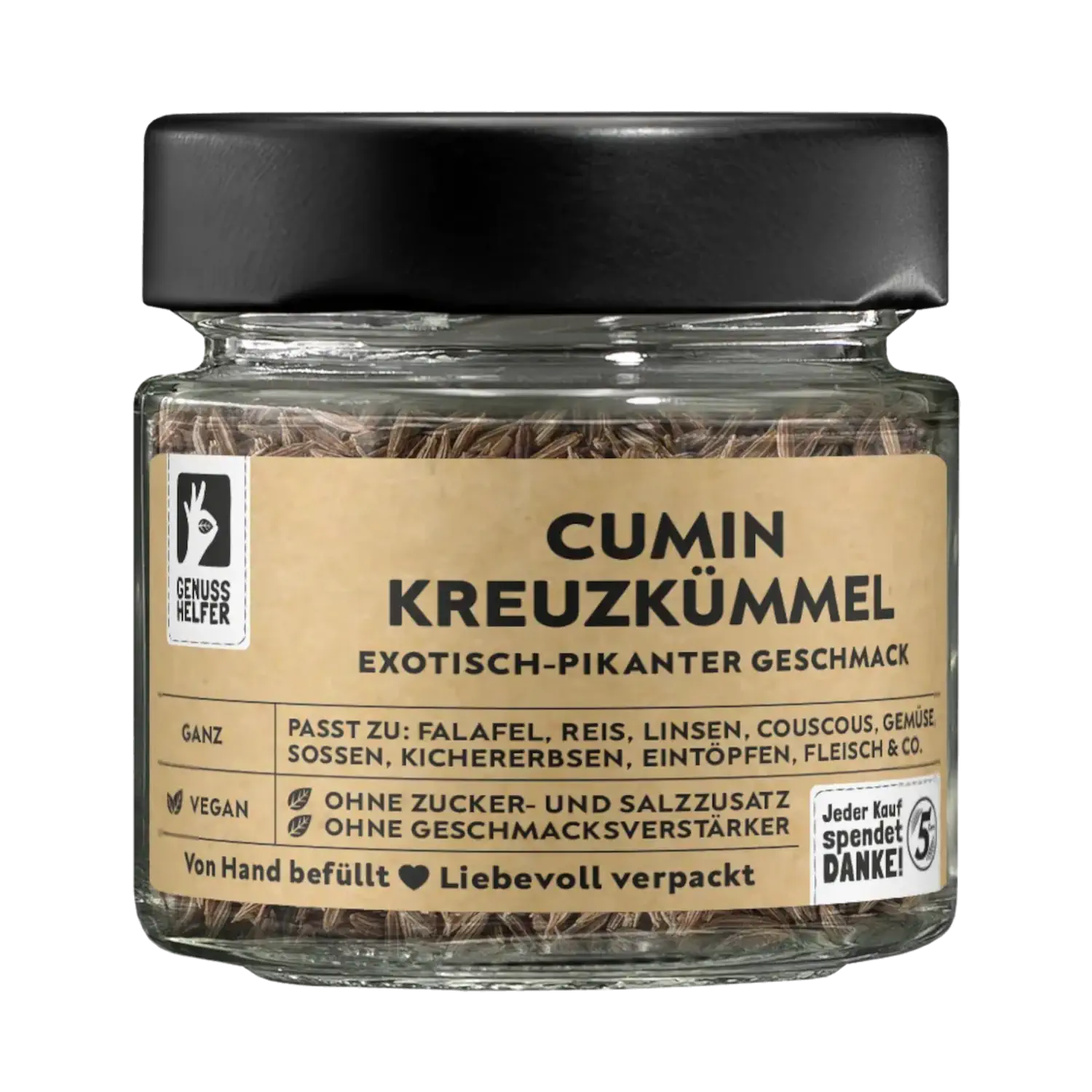 Cumin Kreuzkümmel, ganz, im Glas