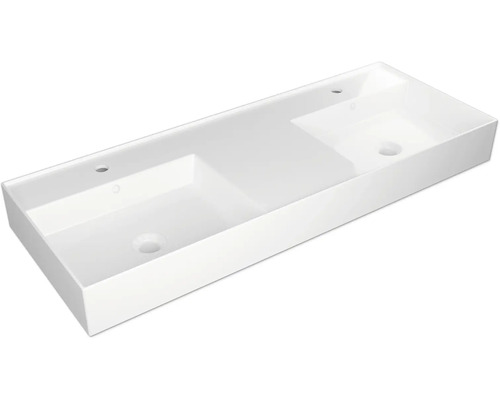 Jungborn dubbele wastafel QUATTRO 121 x 46 cm wit glanzend