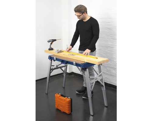 Industriële 4-in-1 werkbank, 945 x 545 x 145 mm, blauw