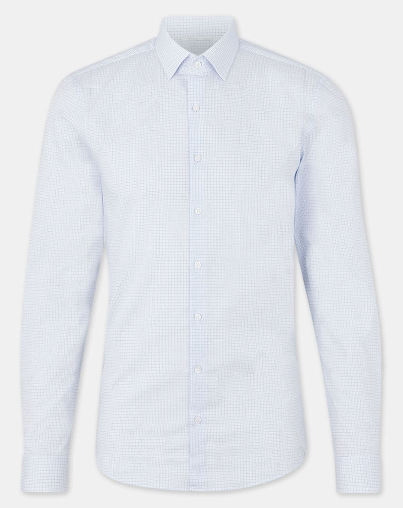 Calvin Klein Chemise slim Stretch imprimée Micro Point blanc/bleu