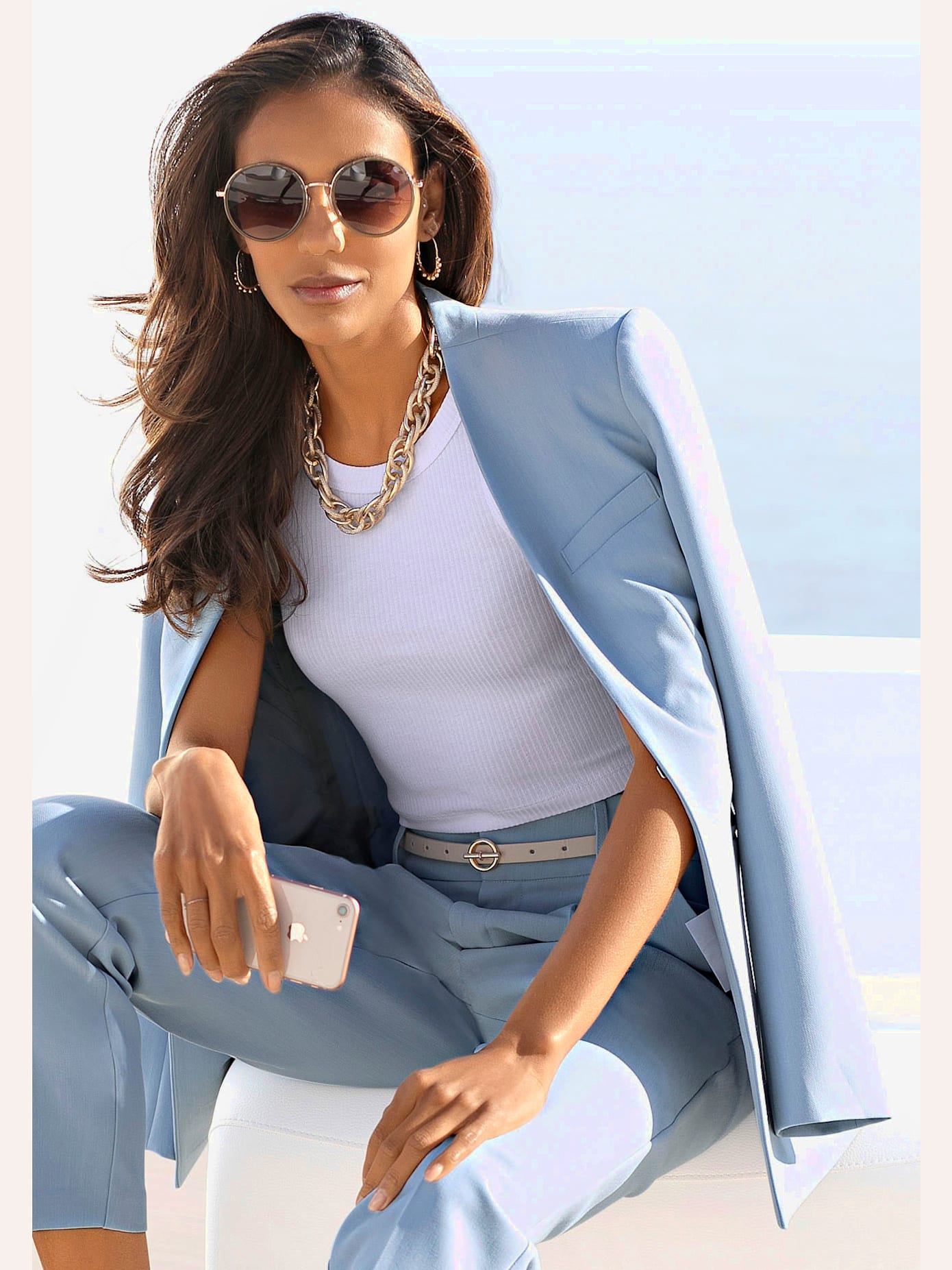 Blazer long tendance sans revers