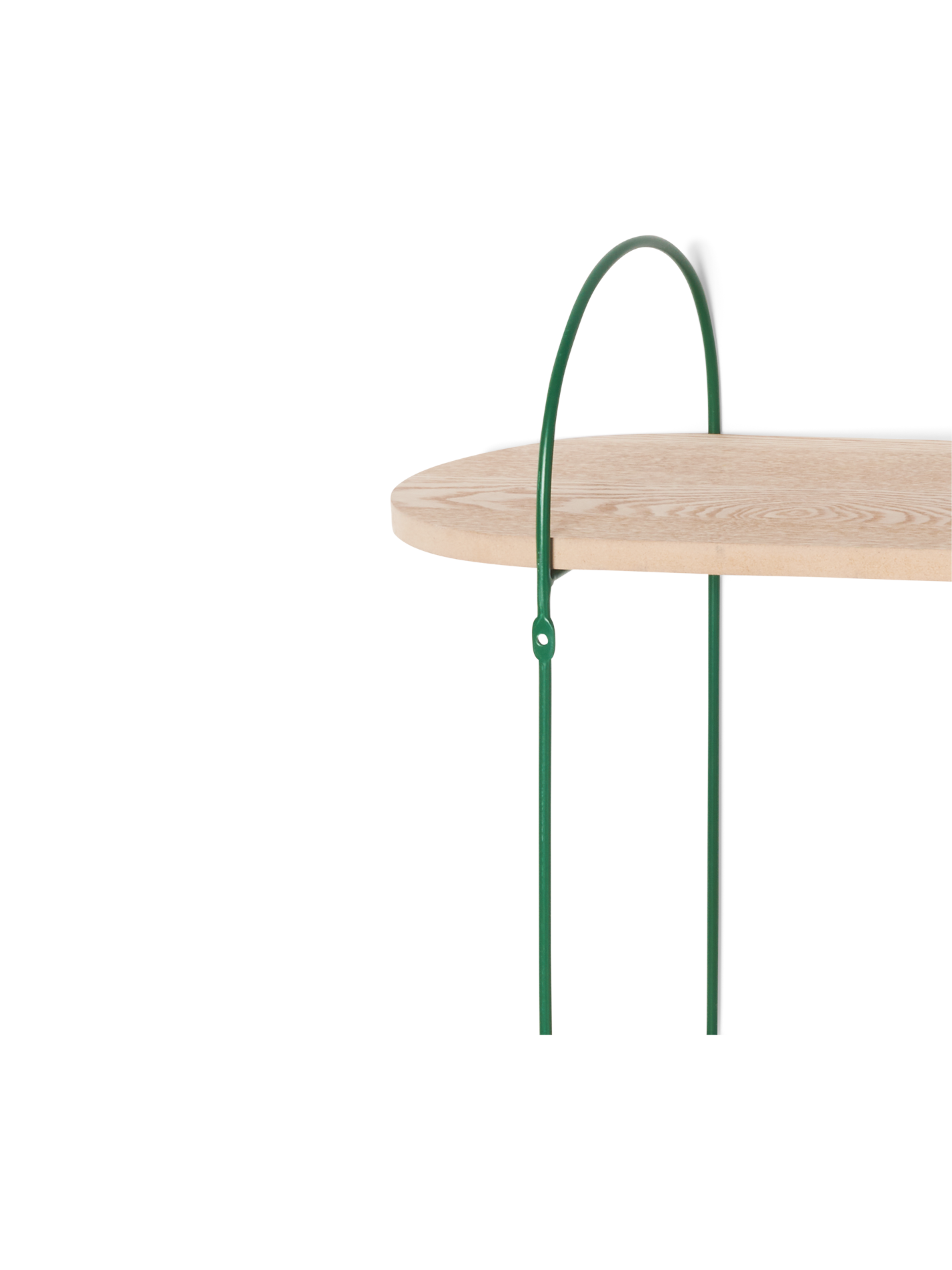 Væghylde | MDF/askefinér/jern. 55 x 20 x 99,8 cm. | Forest Green