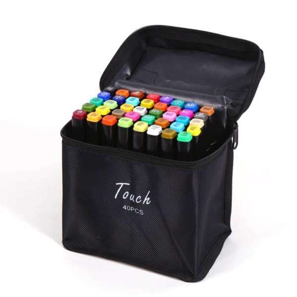 40-Pack - Merkepenner med etuier - Dobbeltsidig - Penner