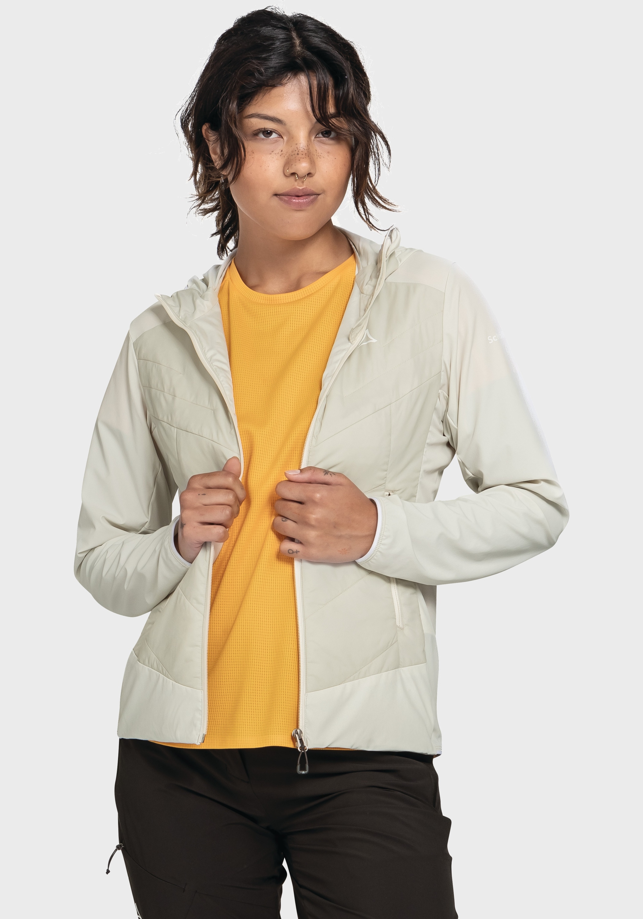 Schöffel Funktionsjacke »Hiking Hybrid Jk Style Blaueis WMS« mit Kapuze