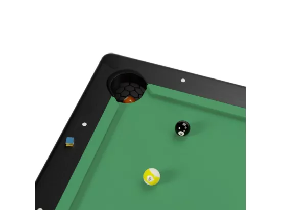 Billard Américain convertible table 8places KITBILL 7Ft - 226,5 x 126,5 x 80 cm Plateau dînatoire et accessoires inclus - Noir