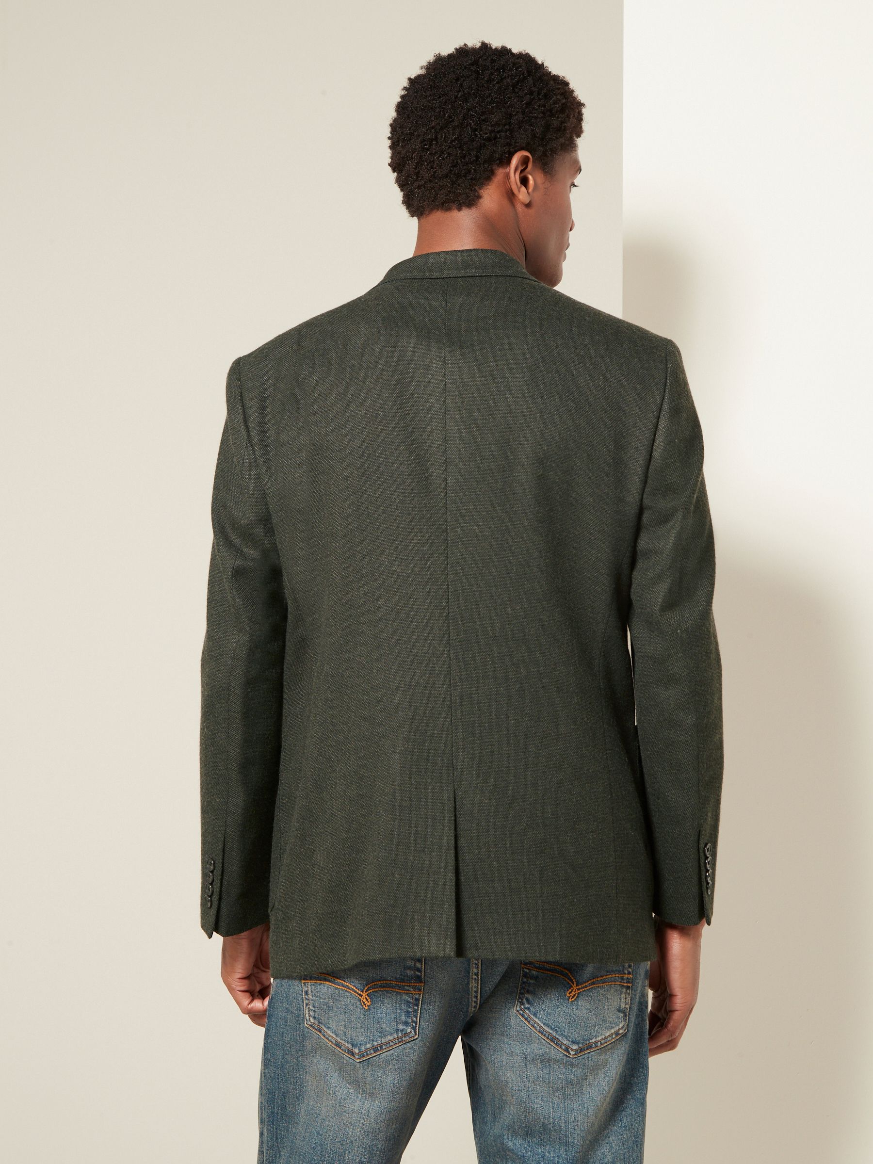 Kakigroen - Normale Pasvorm - Modieuze blazer met textuur