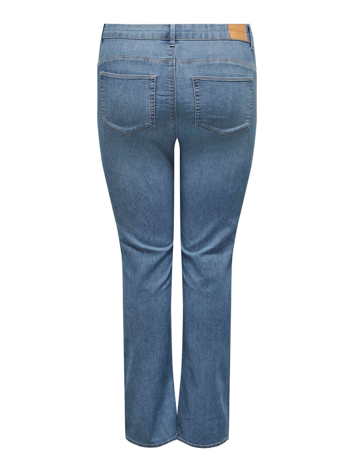 CARHIRIS Mittlere Taille Gerade geschnitten Jeans Light Blue Denim